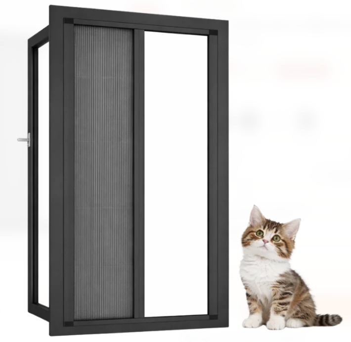 Kedi Tüllü Pileli Pencere Sinekligi Antrasit Gri